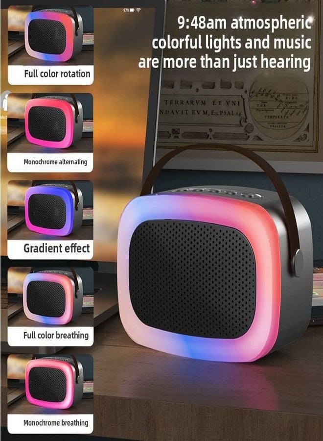 ستوريو ميكروفون كاريوكي قابل لإعادة الشحن من ستوريو مع مكبر صوت للغناء | ميكروفون بلوتوث لاسلكي مع أضواء LED | ميكروفون موسيقي محمول للأطفال والبالغين | لعبة موسيقية وهدية عيد ميلاد - مستطيل - Image 3